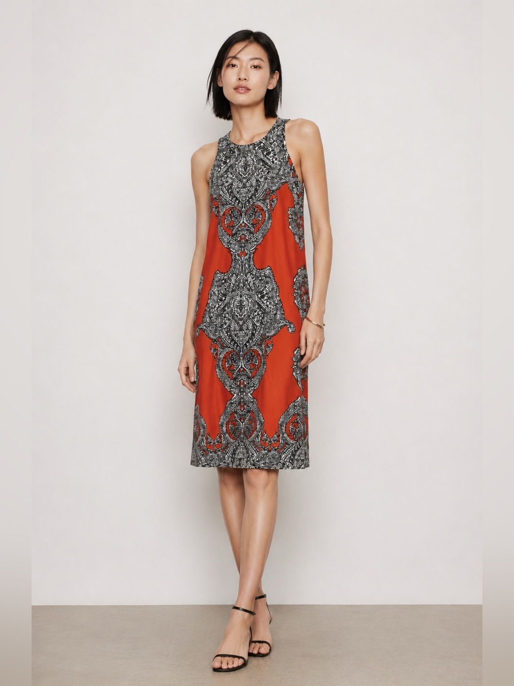 INC. International Orange Concepts Halter Neck Dress Size-X-Small Boho Resort